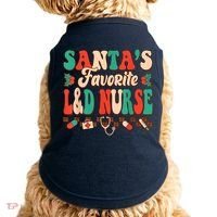 Christmas Santas Favorite L&D Nurse Labor Delivery Nurse Doggie Tank thumb 0