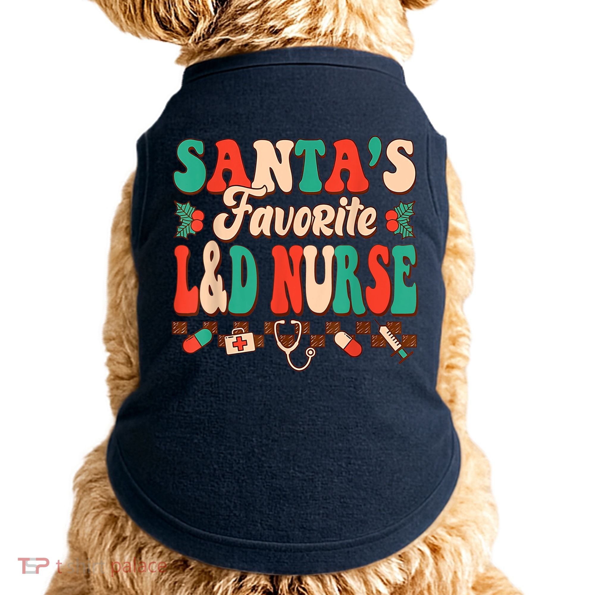 Christmas Santas Favorite L&D Nurse Labor Delivery Nurse Doggie Tank
