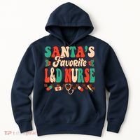 Christmas Santas Favorite L&D Nurse Labor Delivery Nurse Hoodie thumb 0
