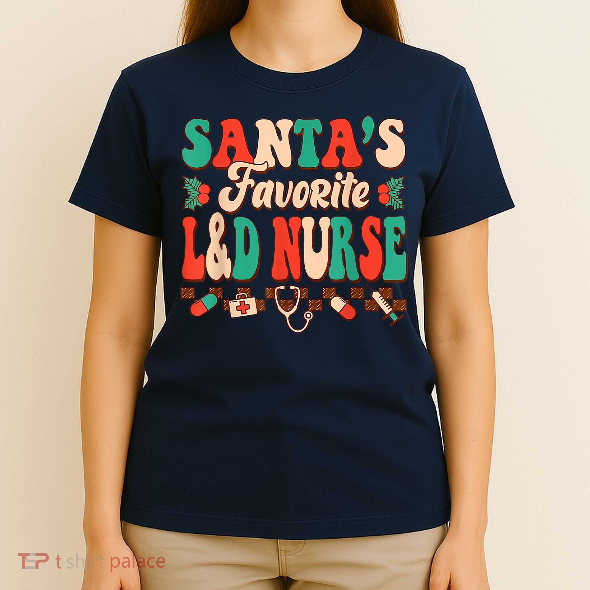 Christmas Santas Favorite L&D Nurse Labor Delivery Nurse T-Shirt