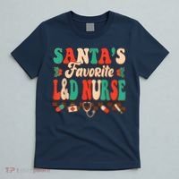 Christmas Santas Favorite L&D Nurse Labor Delivery Nurse T-Shirt thumb 5