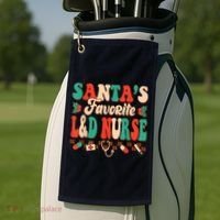 Christmas Santas Favorite L&D Nurse Labor Delivery Nurse Golf Towel thumb 2