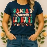 Christmas Santas Favorite L&D Nurse Labor Delivery Nurse Women's T-Shirt thumb 2