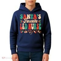 Christmas Santas Favorite L&D Nurse Labor Delivery Nurse Kids Hoodie thumb 4