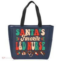 Christmas Santas Favorite L&D Nurse Labor Delivery Nurse Tote Bag thumb 0