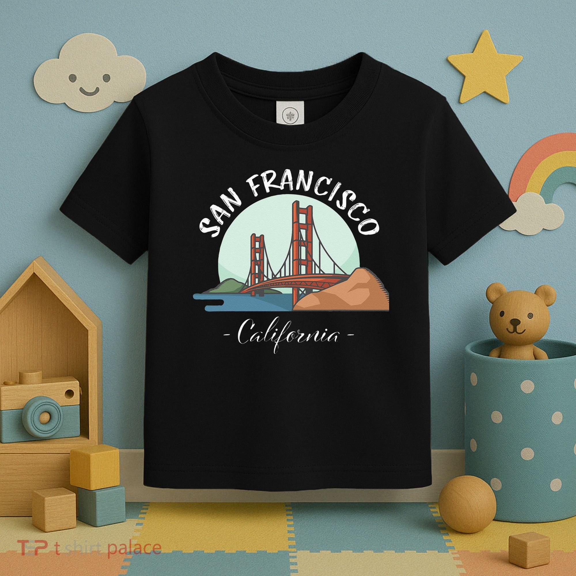 California San Francisco Gift Golden Gate Bridge Souvenir Toddler T-Shirt