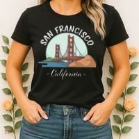 California San Francisco Gift Golden Gate Bridge Souvenir Women's T-Shirt thumb 2