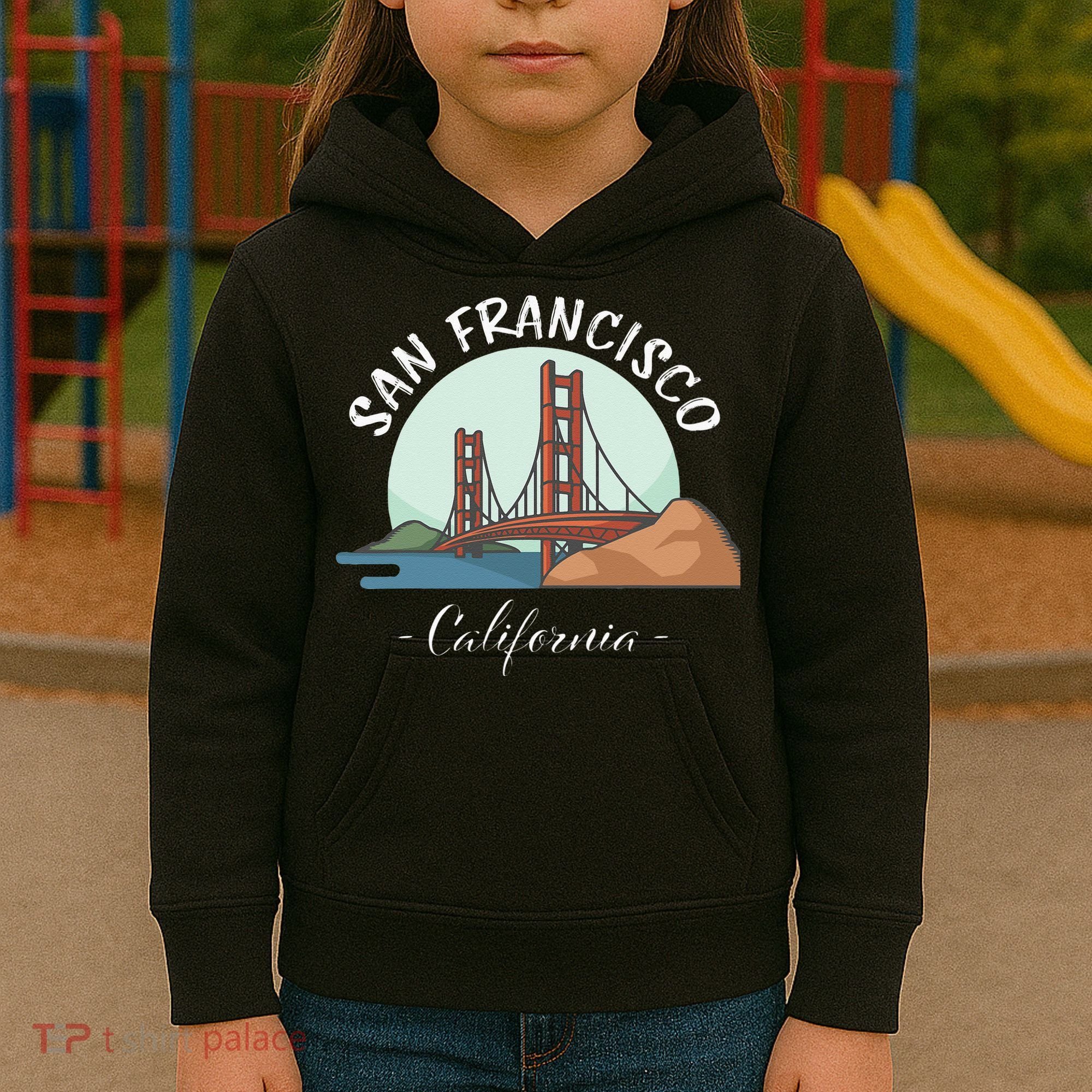 California San Francisco Gift Golden Gate Bridge Souvenir Kids Hoodie
