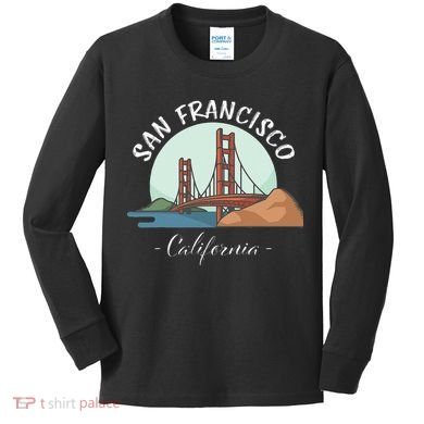 California San Francisco Gift Golden Gate Bridge Souvenir Kids Long Sleeve Shirt