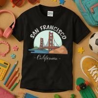 California San Francisco Gift Golden Gate Bridge Souvenir Kids T-Shirt thumb 3