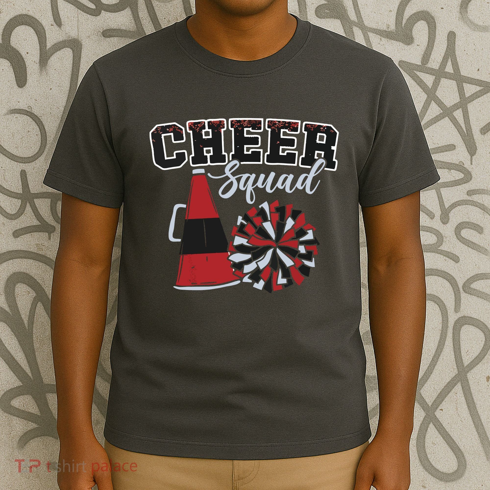 Cheer Squad Funny Cheerleader Cheerleading Red Women Girl T-Shirt