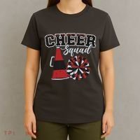 Cheer Squad Funny Cheerleader Cheerleading Red Women Girl T-Shirt thumb 4