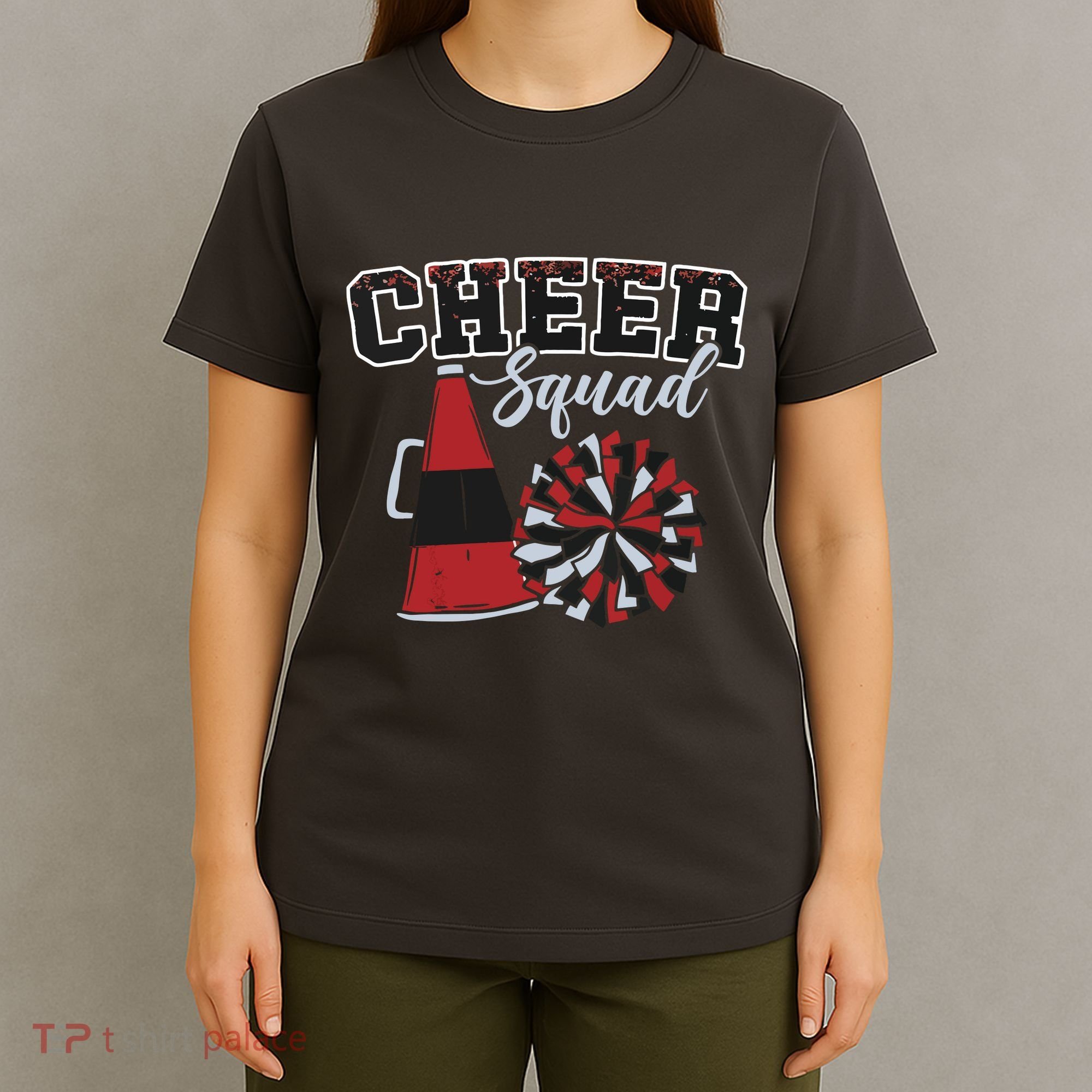 Cheer Squad Funny Cheerleader Cheerleading Red Women Girl T-Shirt