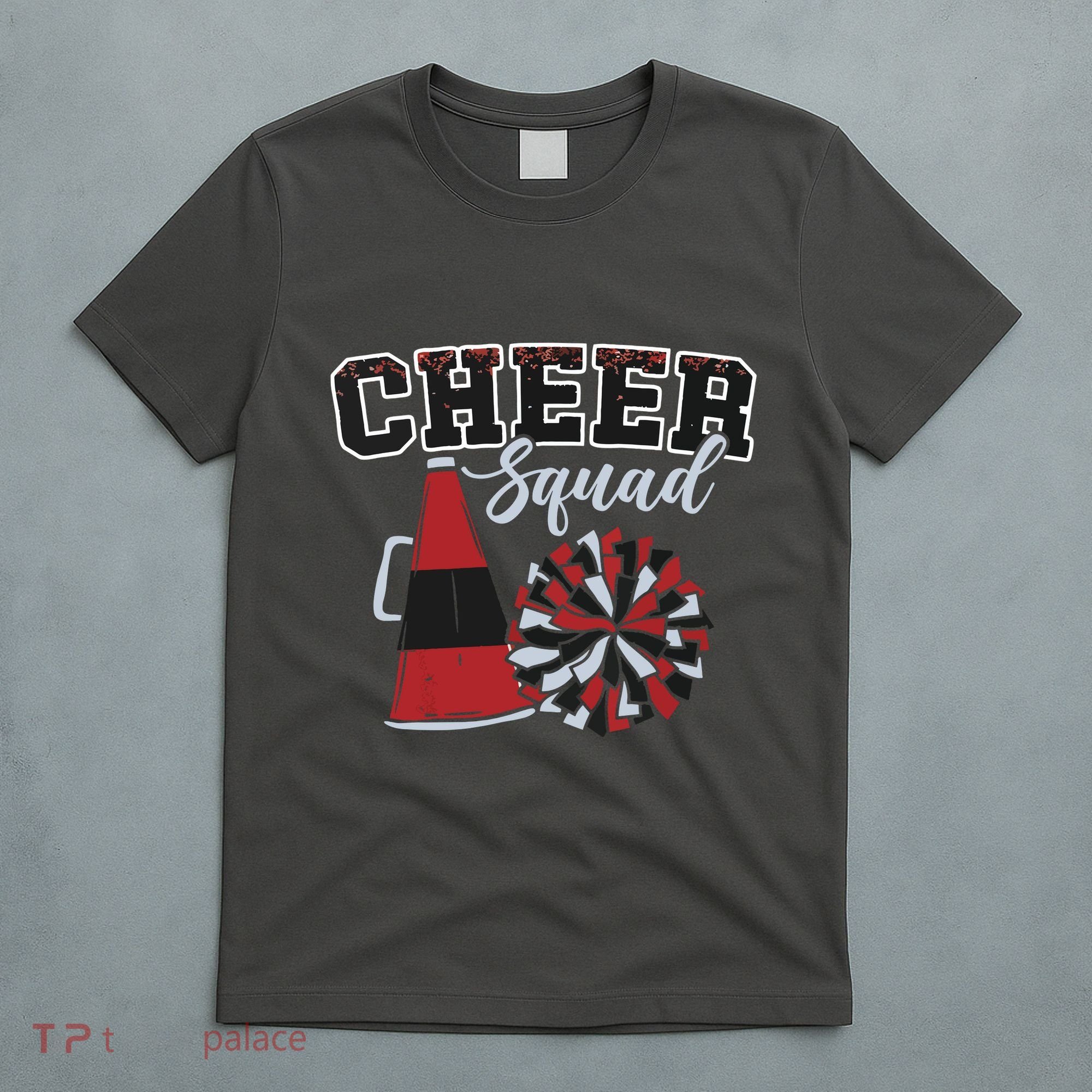 Cheer Squad Funny Cheerleader Cheerleading Red Women Girl T-Shirt