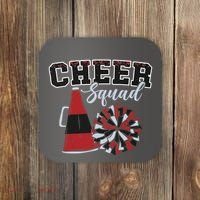 Cheer Squad Funny Cheerleader Cheerleading Red Women Girl Coaster thumb 0