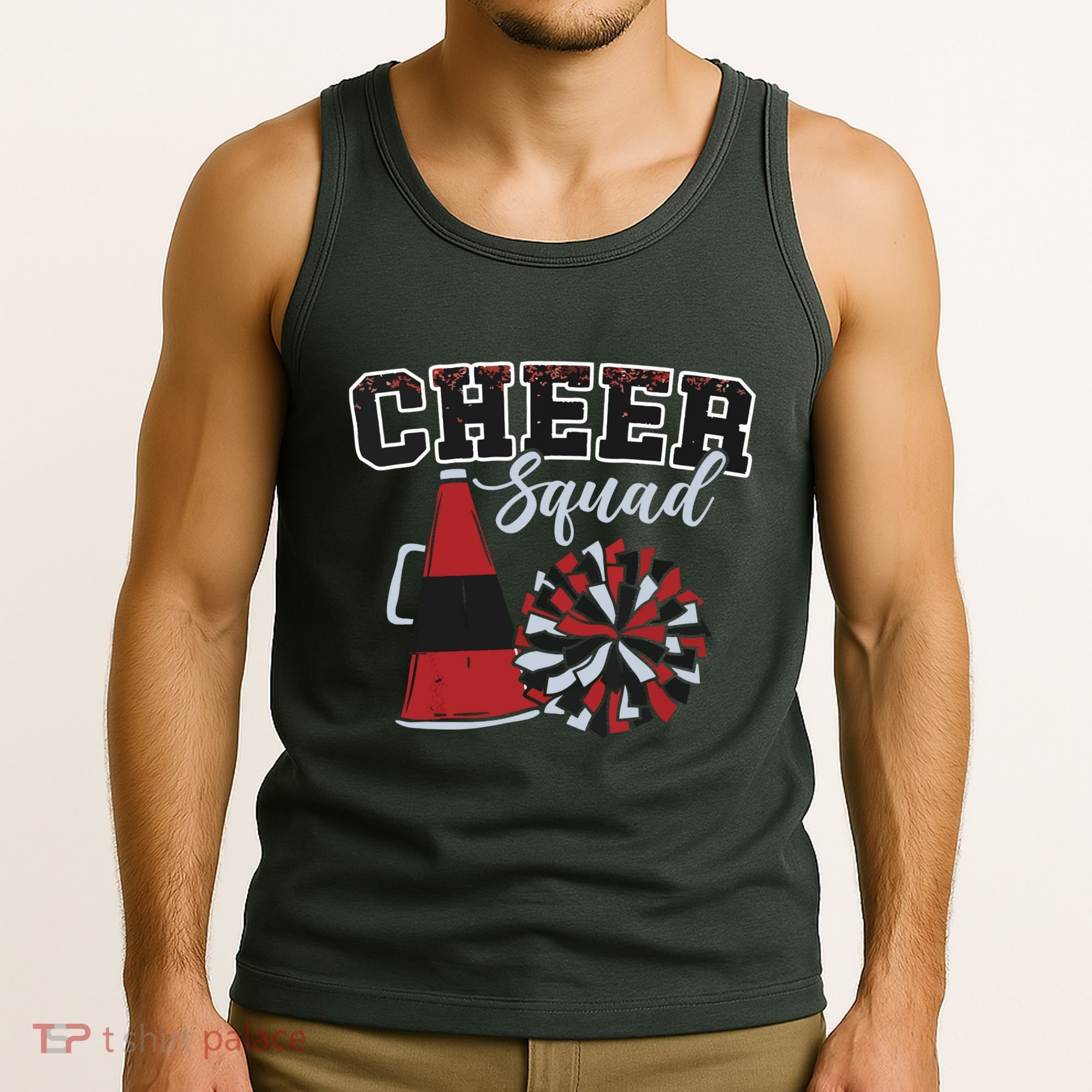 Cheer Squad Funny Cheerleader Cheerleading Red Women Girl Tank Top