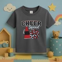 Cheer Squad Funny Cheerleader Cheerleading Red Women Girl Toddler T-Shirt thumb 3