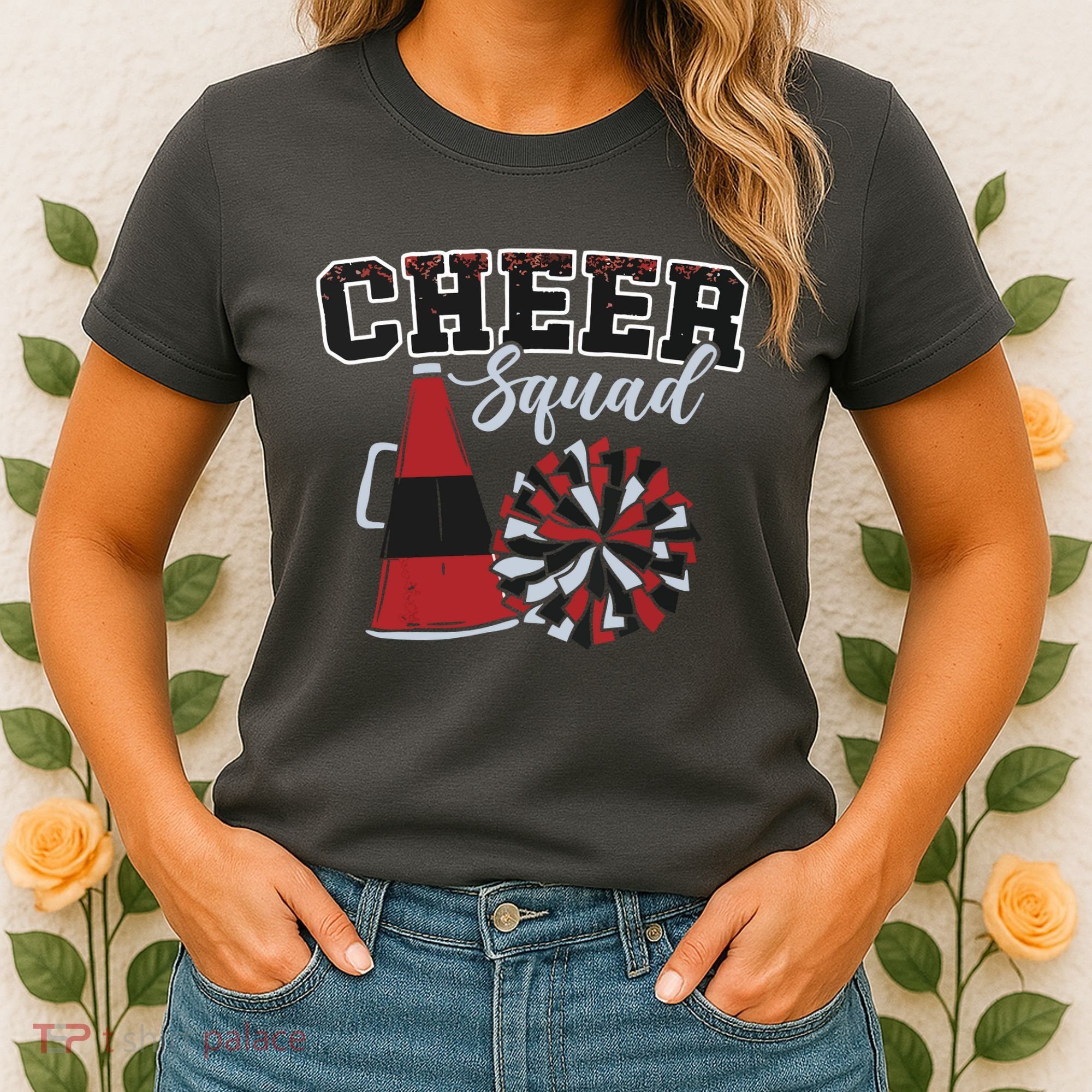 Cheer Squad Funny Cheerleader Cheerleading Red Women Girl Women's T-Shirt