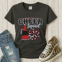 Cheer Squad Funny Cheerleader Cheerleading Red Women Girl Women's T-Shirt thumb 3