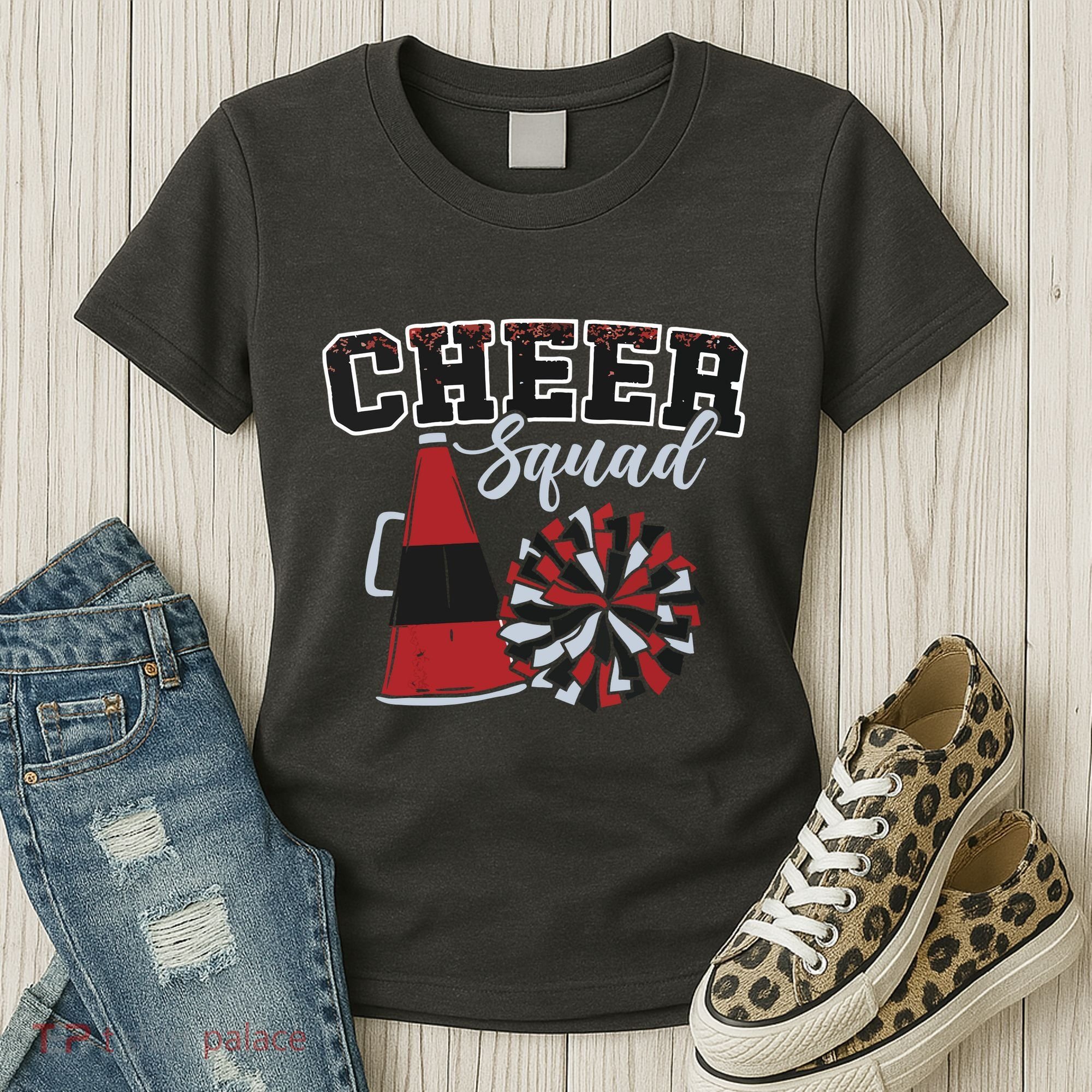 Cheer Squad Funny Cheerleader Cheerleading Red Women Girl Women's T-Shirt