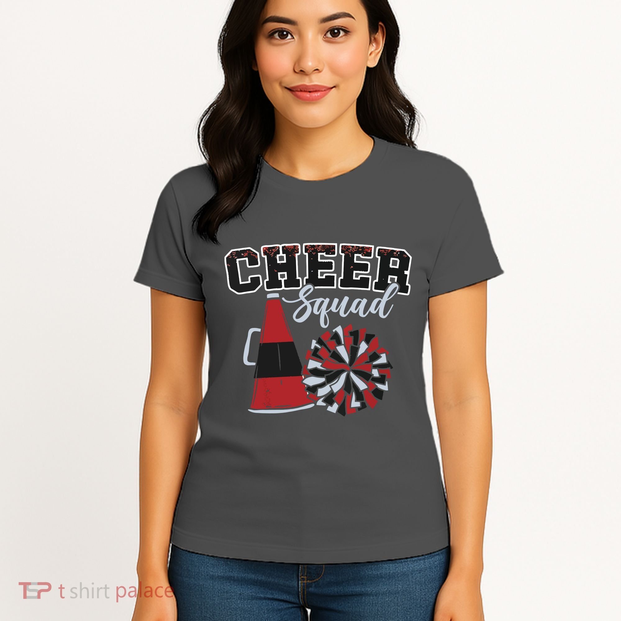 Cheer Squad Funny Cheerleader Cheerleading Red Women Girl Women's T-Shirt