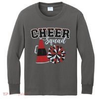 Cheer Squad Funny Cheerleader Cheerleading Red Women Girl Kids Long Sleeve Shirt thumb 0