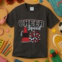 Cheer Squad Funny Cheerleader Cheerleading Red Women Girl Kids T-Shirt thumb 3