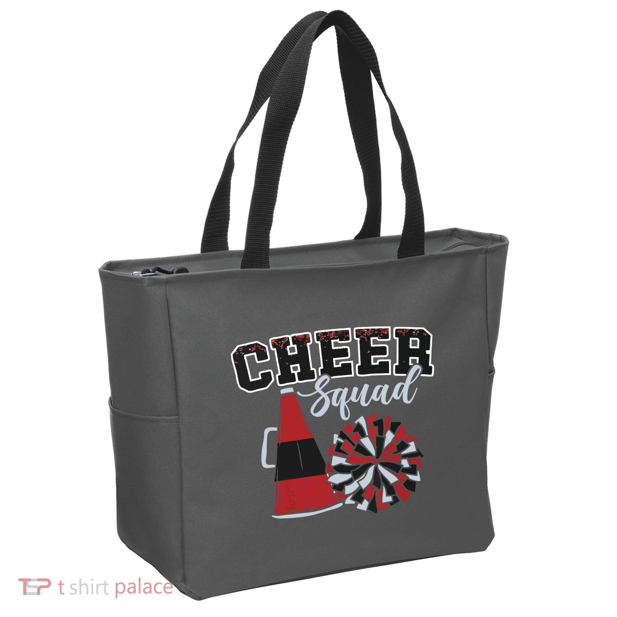 Cheer Squad Funny Cheerleader Cheerleading Red Women Girl Tote Bag
