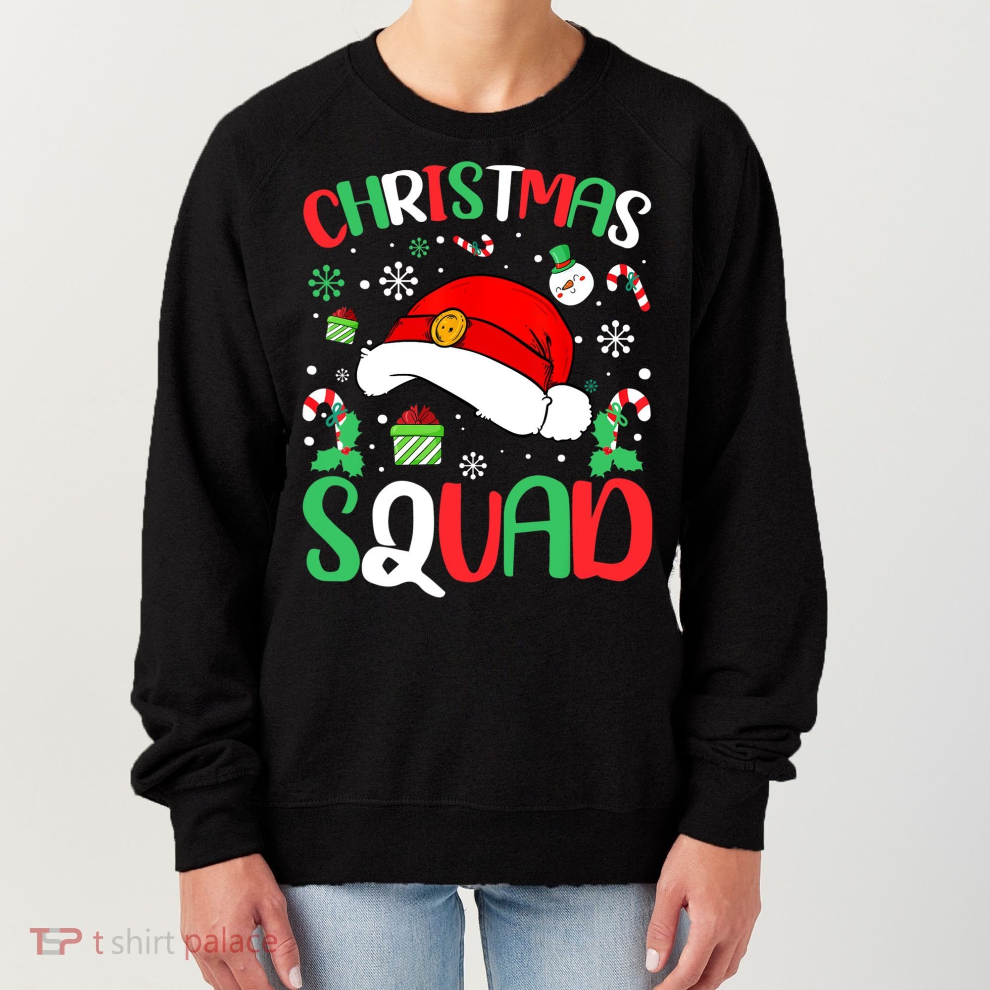 Christmas Squad Family Group Matching Christmas Pajama Party Women's Sweatshirt