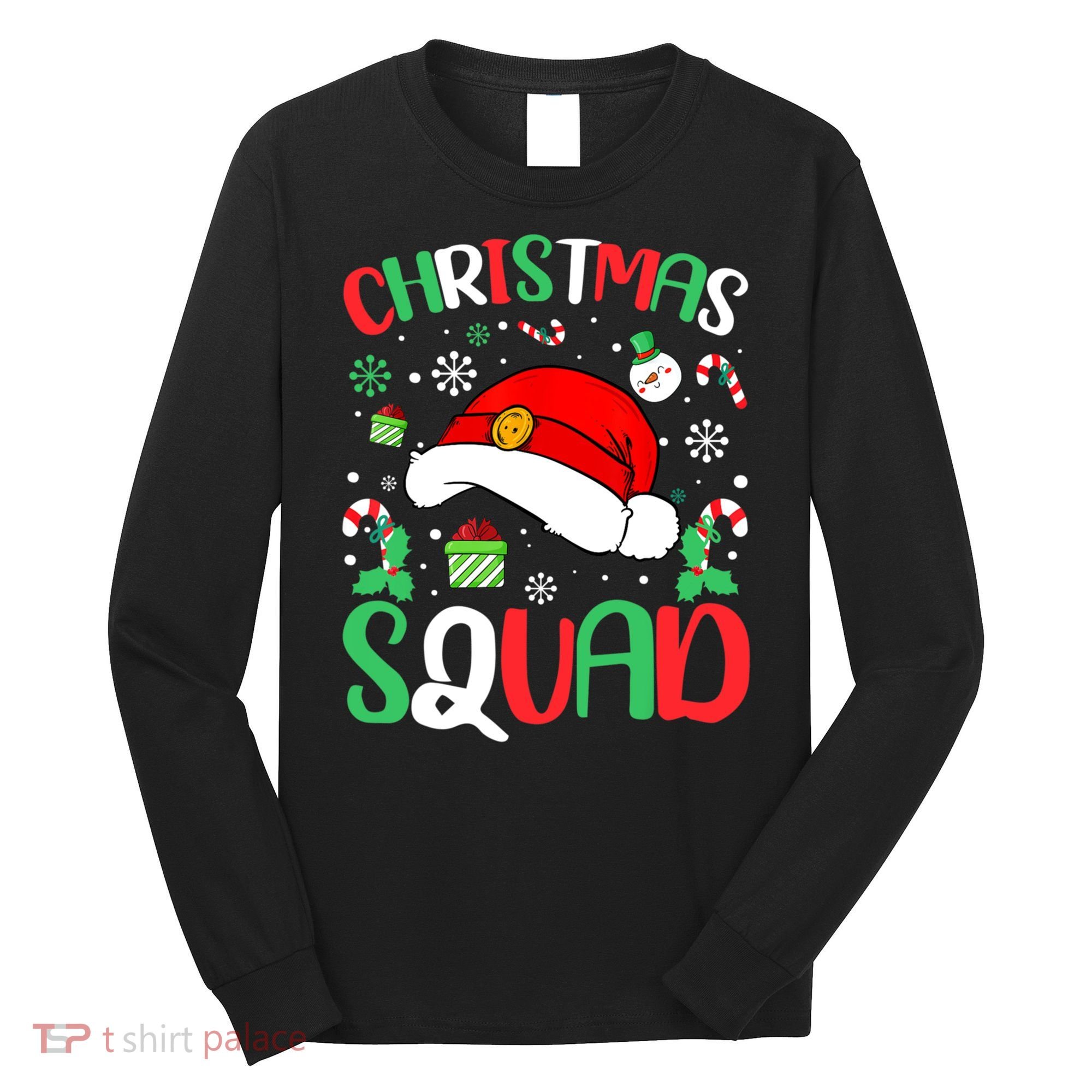 Christmas Squad Family Group Matching Christmas Pajama Party Long Sleeve Shirt