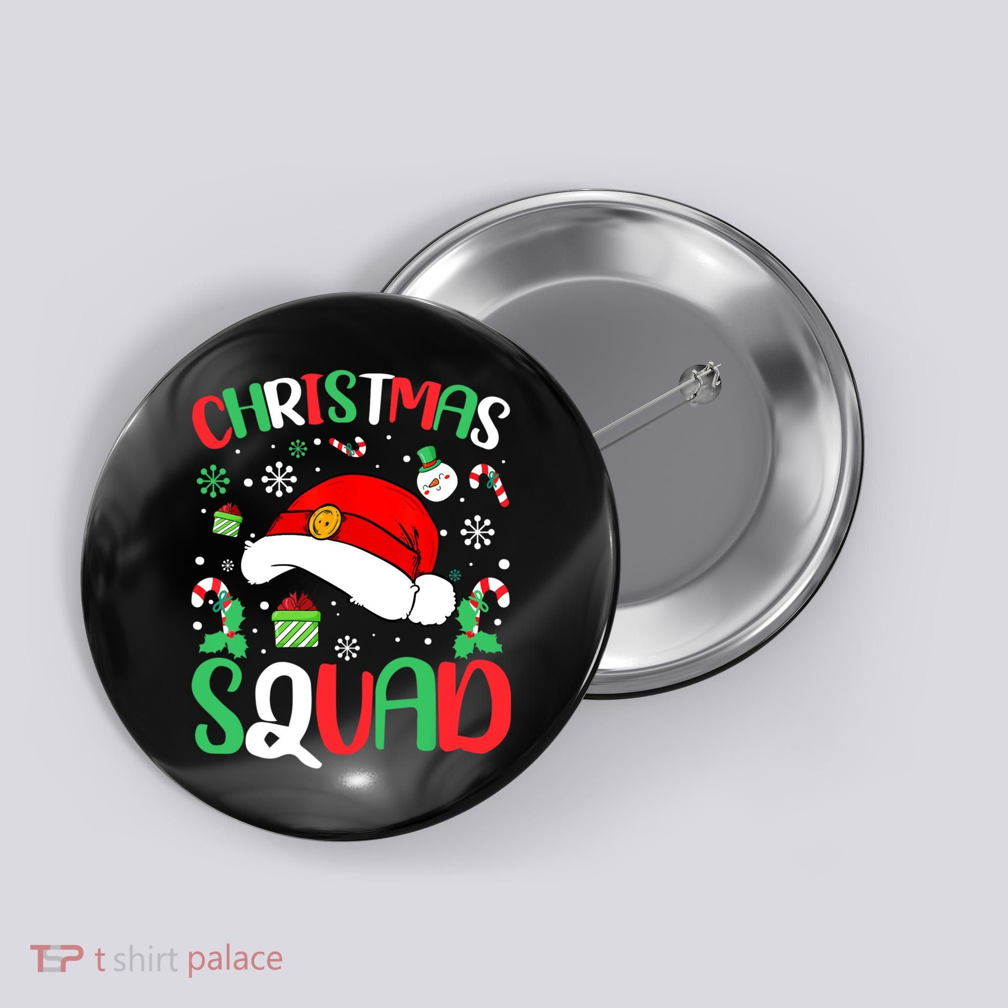 Christmas Squad Family Group Matching Christmas Pajama Party Button