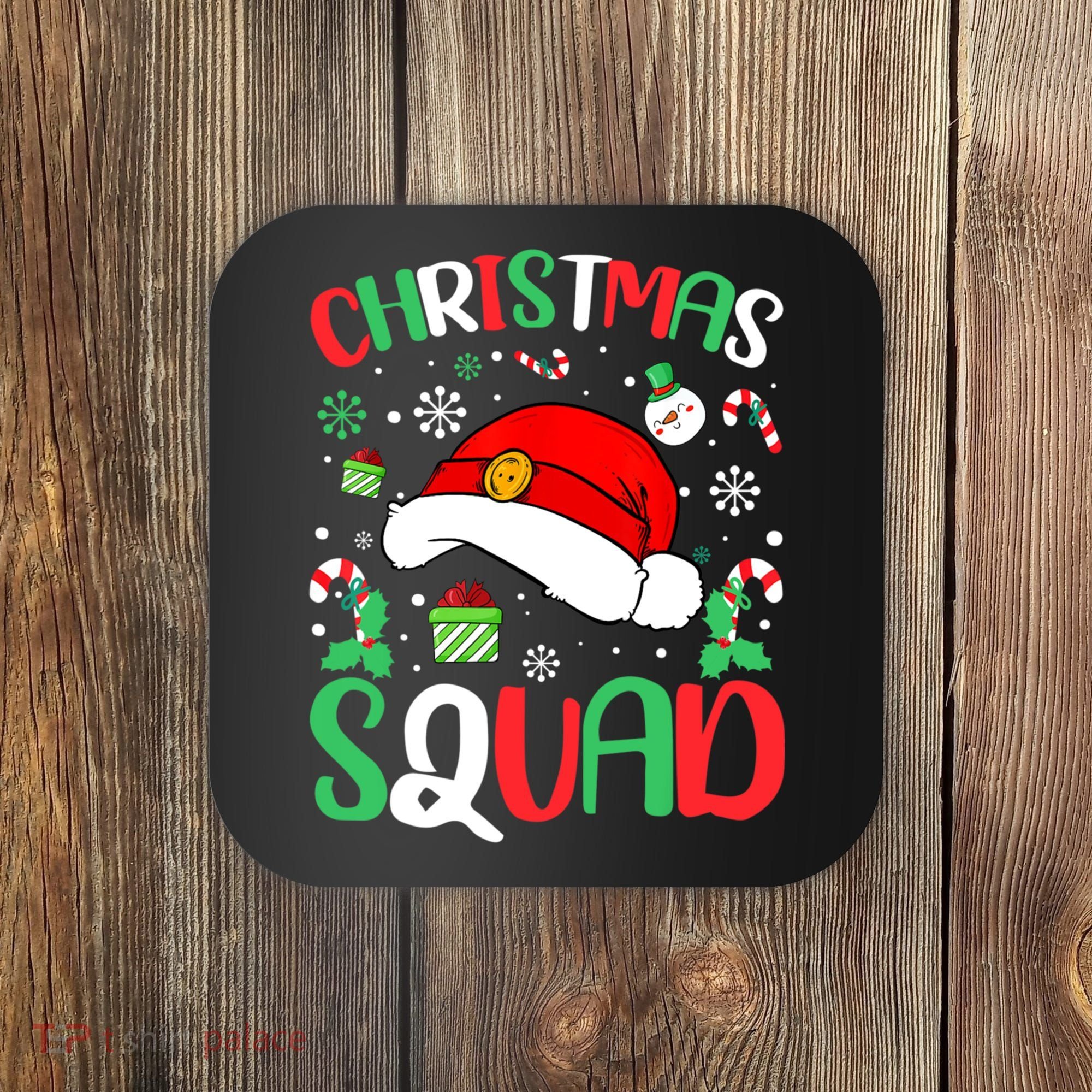 Christmas Squad Family Group Matching Christmas Pajama Party Coaster