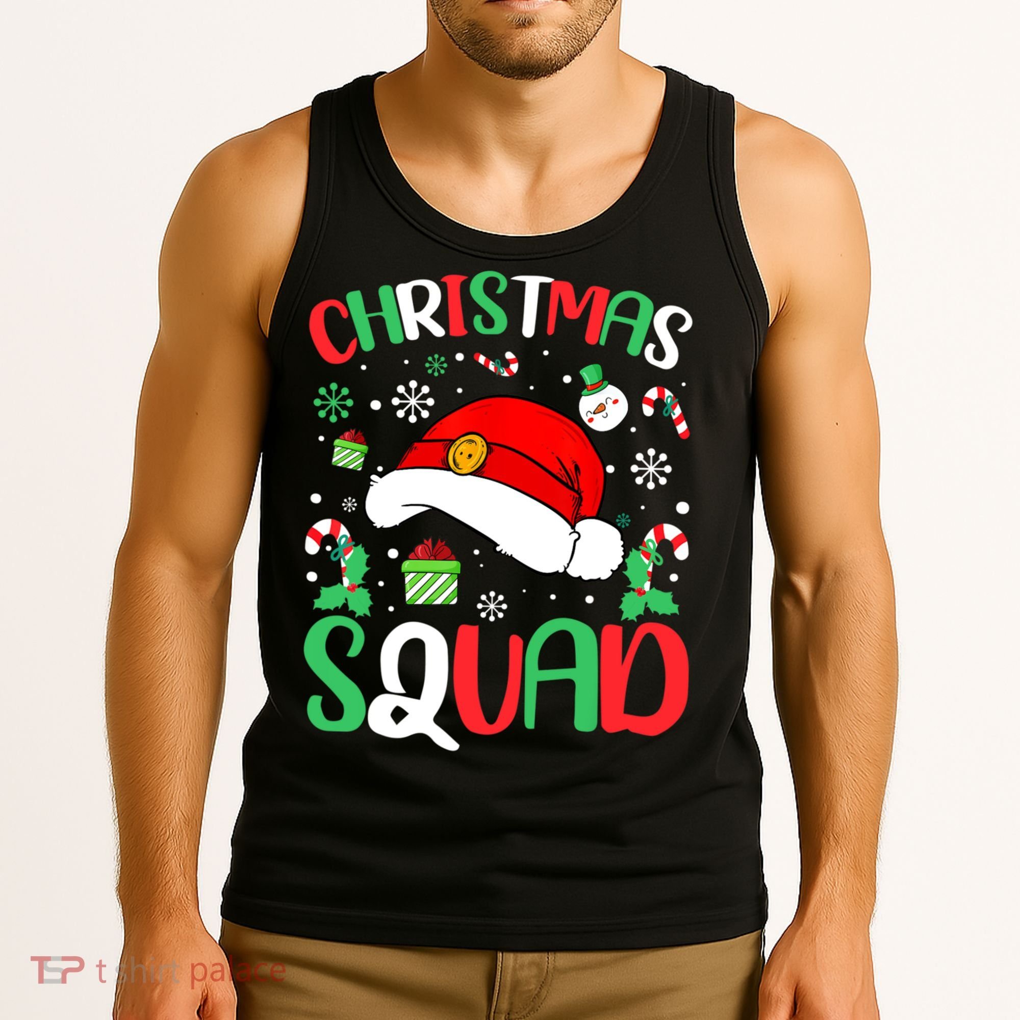 Christmas Squad Family Group Matching Christmas Pajama Party Tank Top