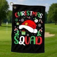 Christmas Squad Family Group Matching Christmas Pajama Party Golf Towel thumb 1
