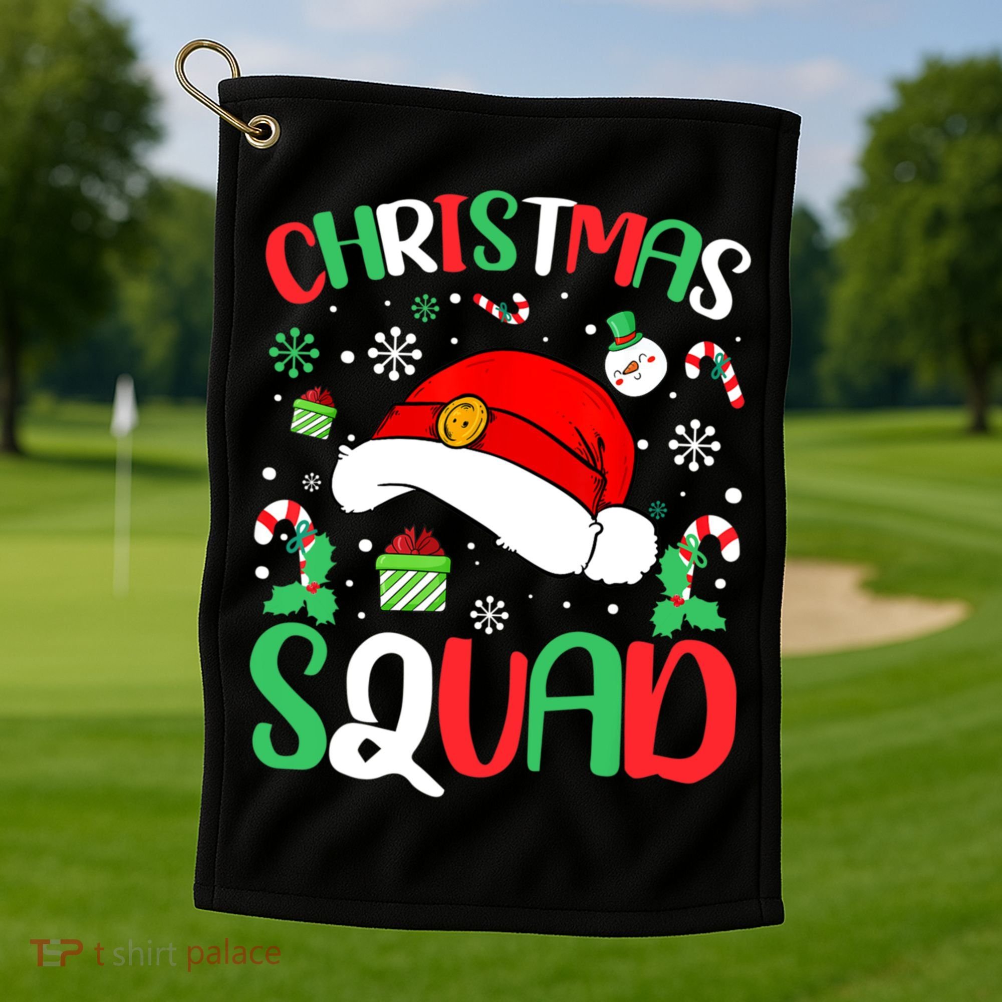 Christmas Squad Family Group Matching Christmas Pajama Party Golf Towel
