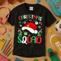 Christmas Squad Family Group Matching Christmas Pajama Party Kids T-Shirt thumb 3