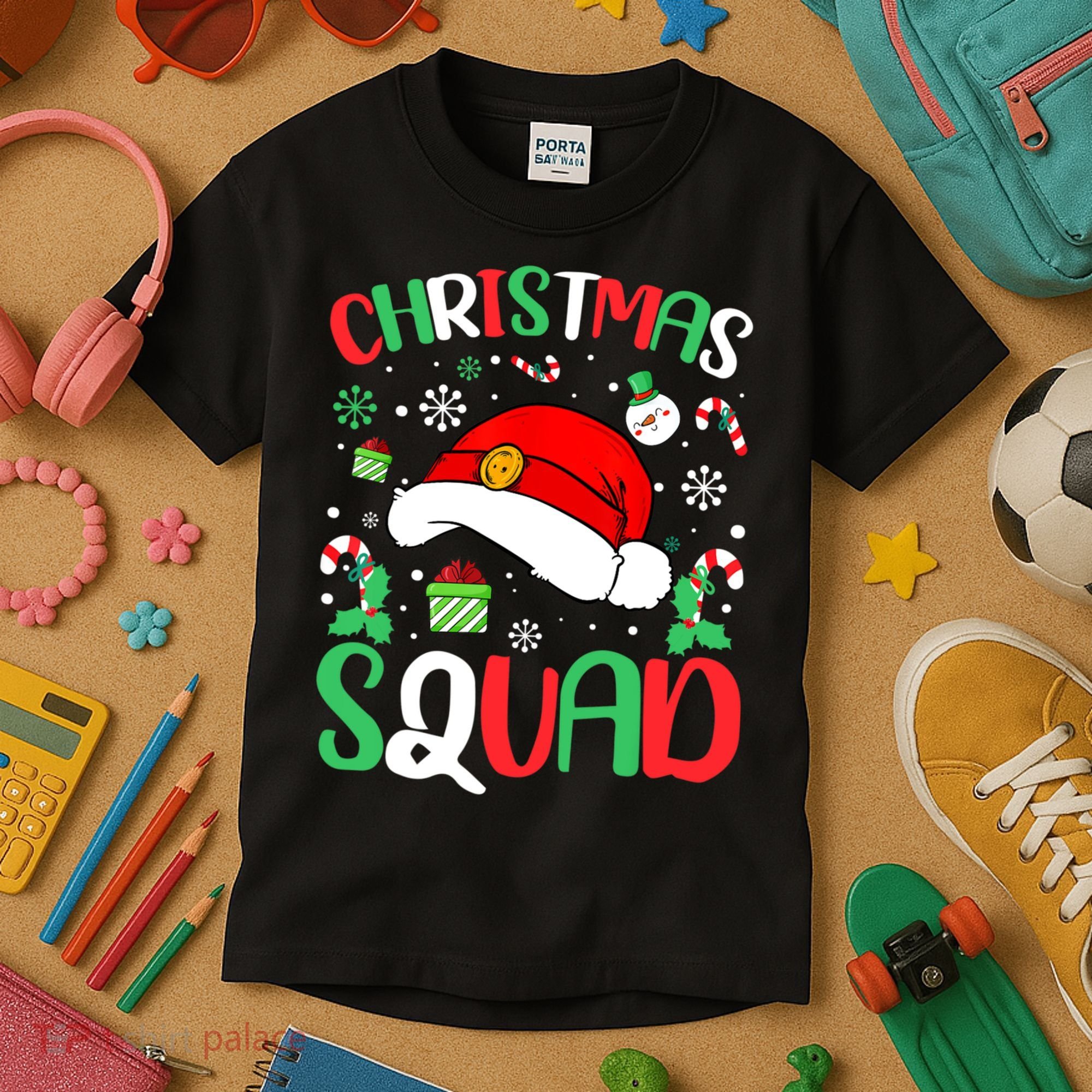 Christmas Squad Family Group Matching Christmas Pajama Party Kids T-Shirt