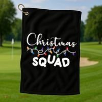 Christmas Squad Festive Cute Gift Golf Towel thumb 1
