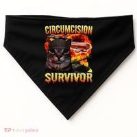 Circumcision Survivor Funny Oddly Specific Dank Cat Meme USA-Made Doggie Bandana thumb 0
