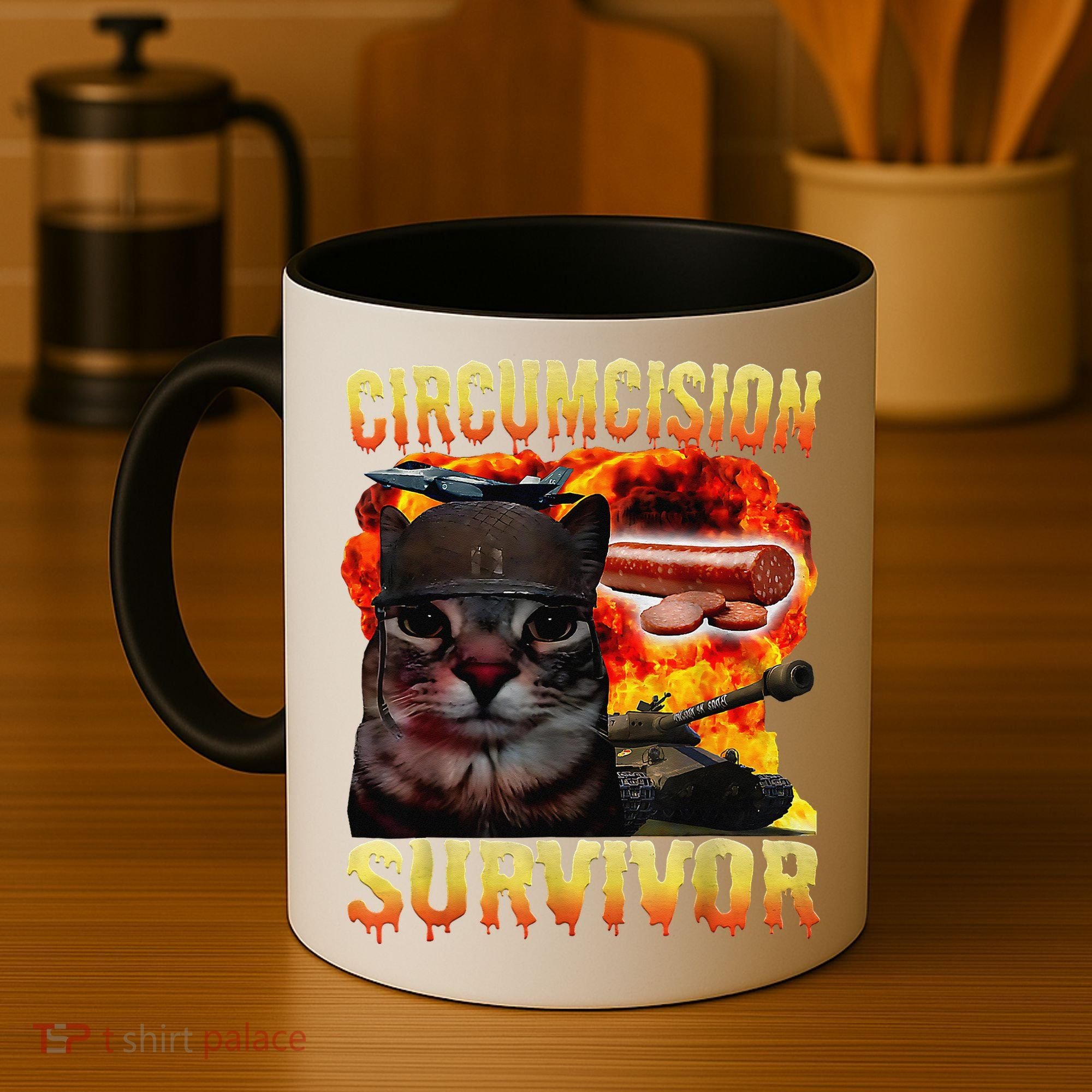 Circumcision Survivor Funny Oddly Specific Dank Cat Meme Coffee Mug