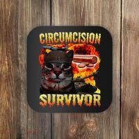 Circumcision Survivor Funny Oddly Specific Dank Cat Meme Coaster thumb 0