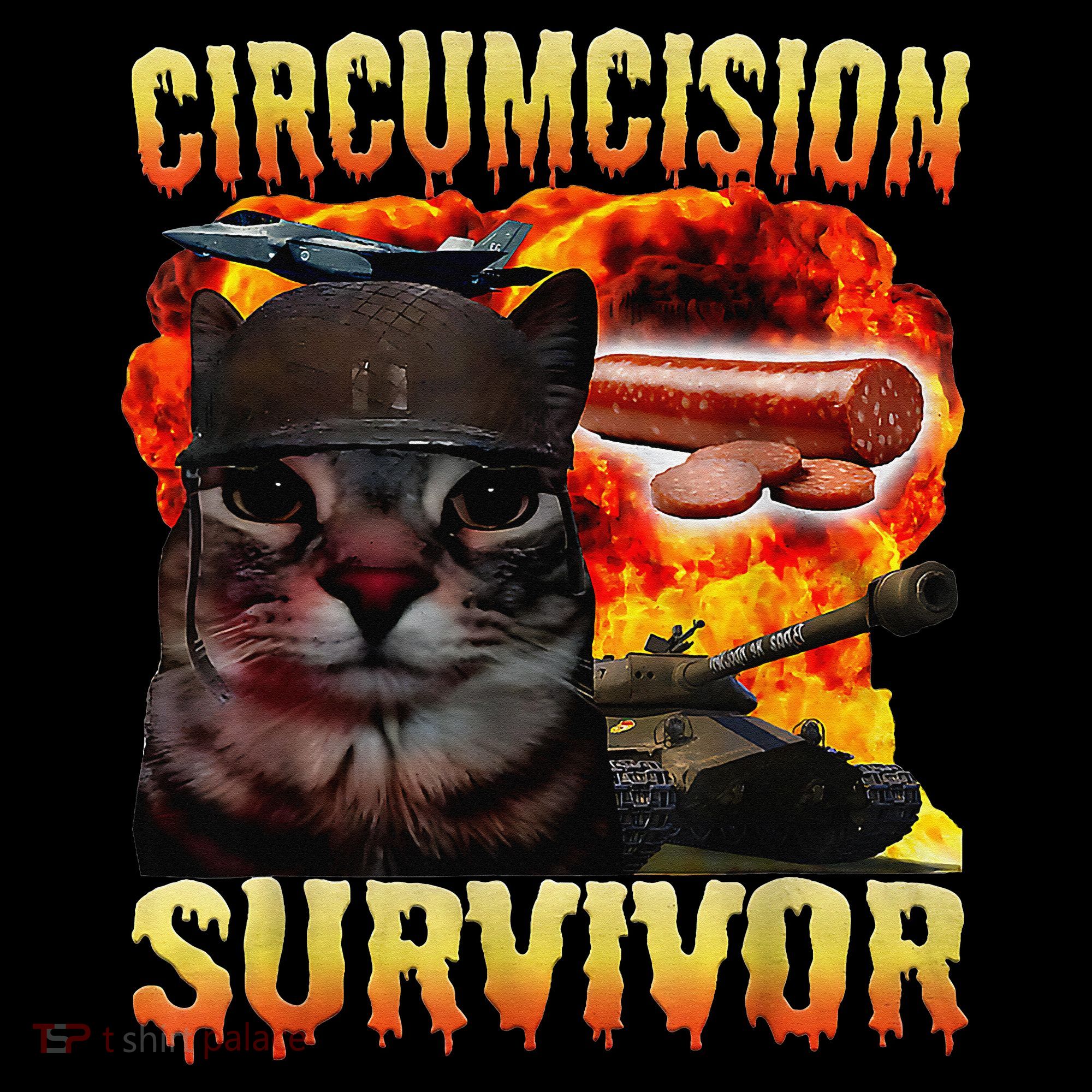 Circumcision Survivor Funny Oddly Specific Dank Cat Meme Women's Tank Top
