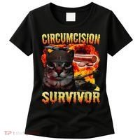 Circumcision Survivor Funny Oddly Specific Dank Cat Meme Women's T-Shirt thumb 0