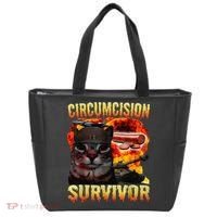 Circumcision Survivor Funny Oddly Specific Dank Cat Meme Tote Bag thumb 0
