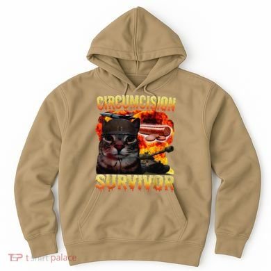 Circumcision Survivor Funny Oddly Specific Dank Cat Meme Hoodie