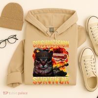 Circumcision Survivor Funny Oddly Specific Dank Cat Meme Hoodie thumb 4