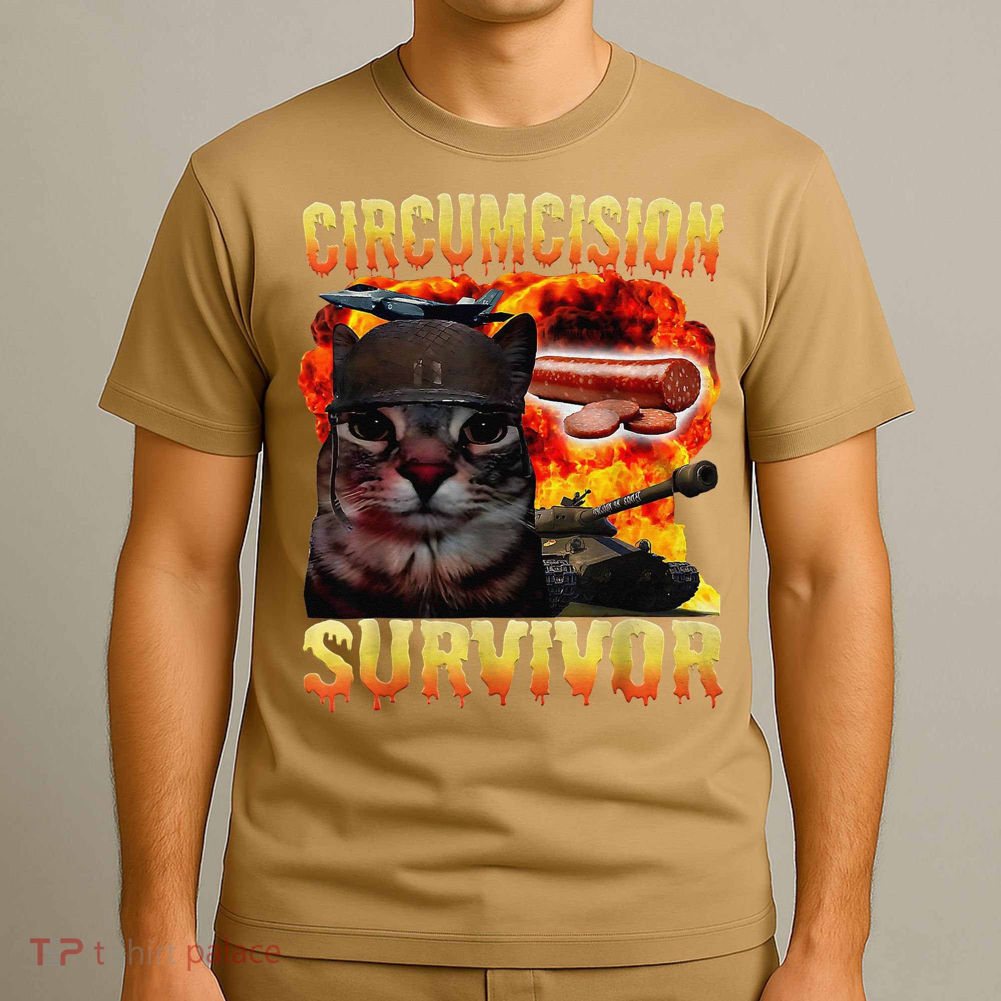 Circumcision Survivor Funny Oddly Specific Dank Cat Meme T-Shirt