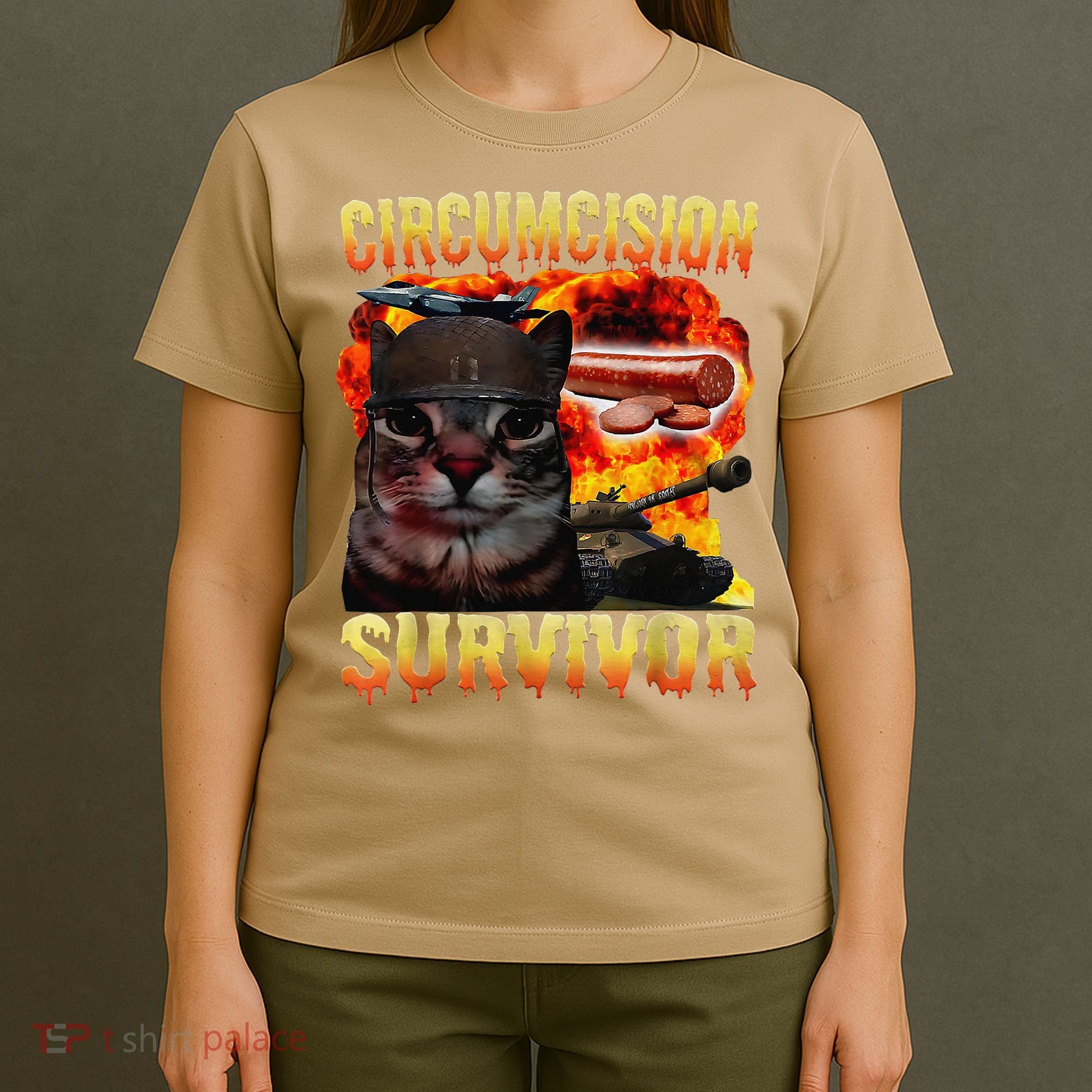 Circumcision Survivor Funny Oddly Specific Dank Cat Meme T-Shirt