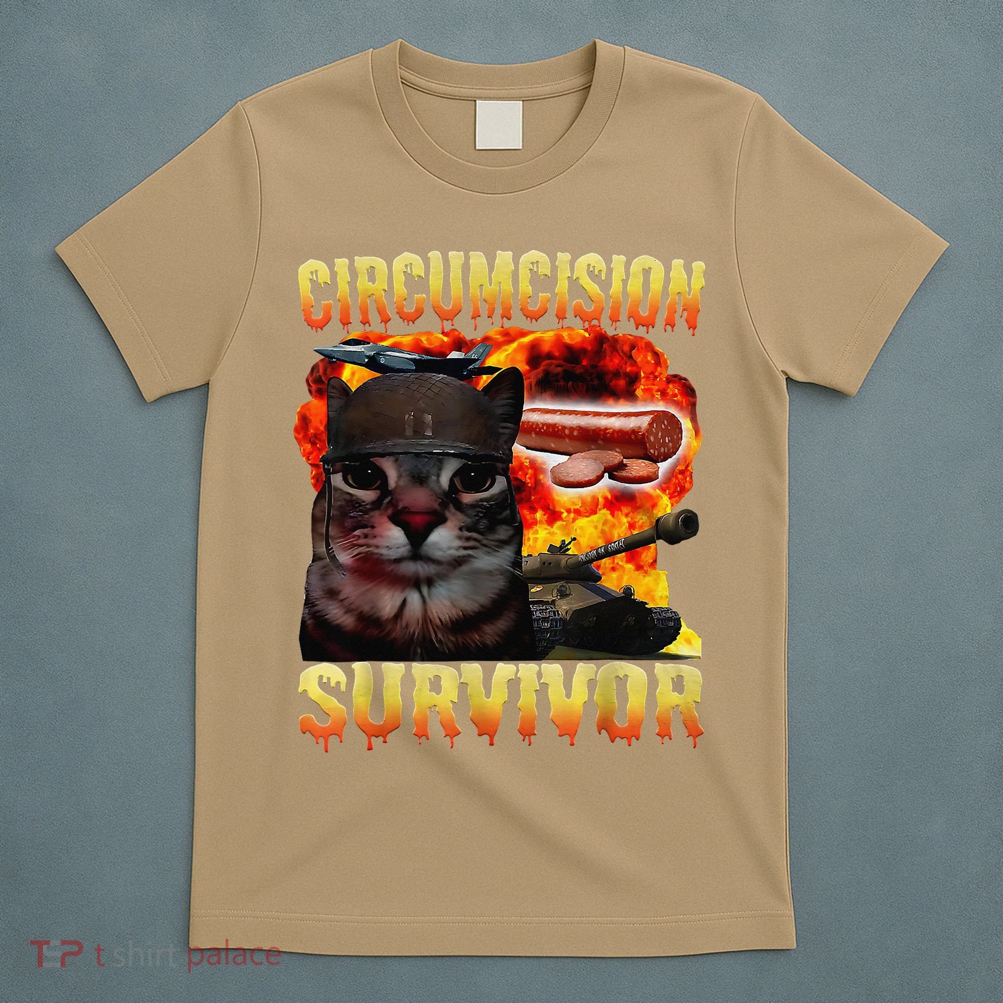 Circumcision Survivor Funny Oddly Specific Dank Cat Meme T-Shirt
