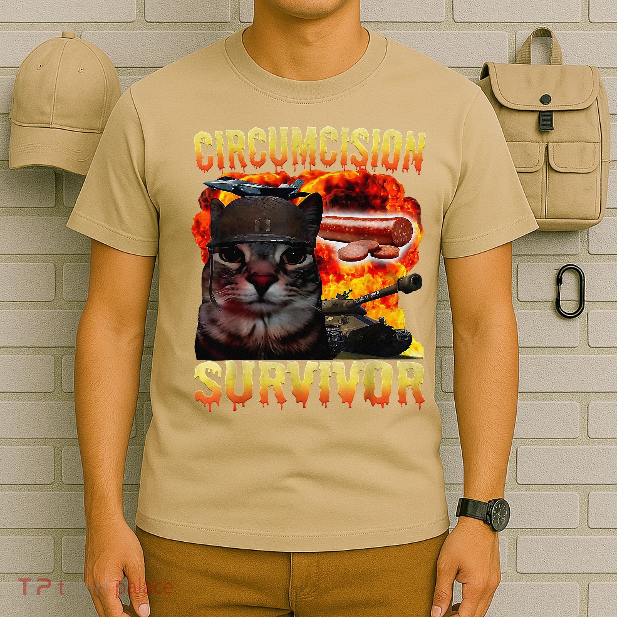 Circumcision Survivor Funny Oddly Specific Dank Cat Meme T-Shirt